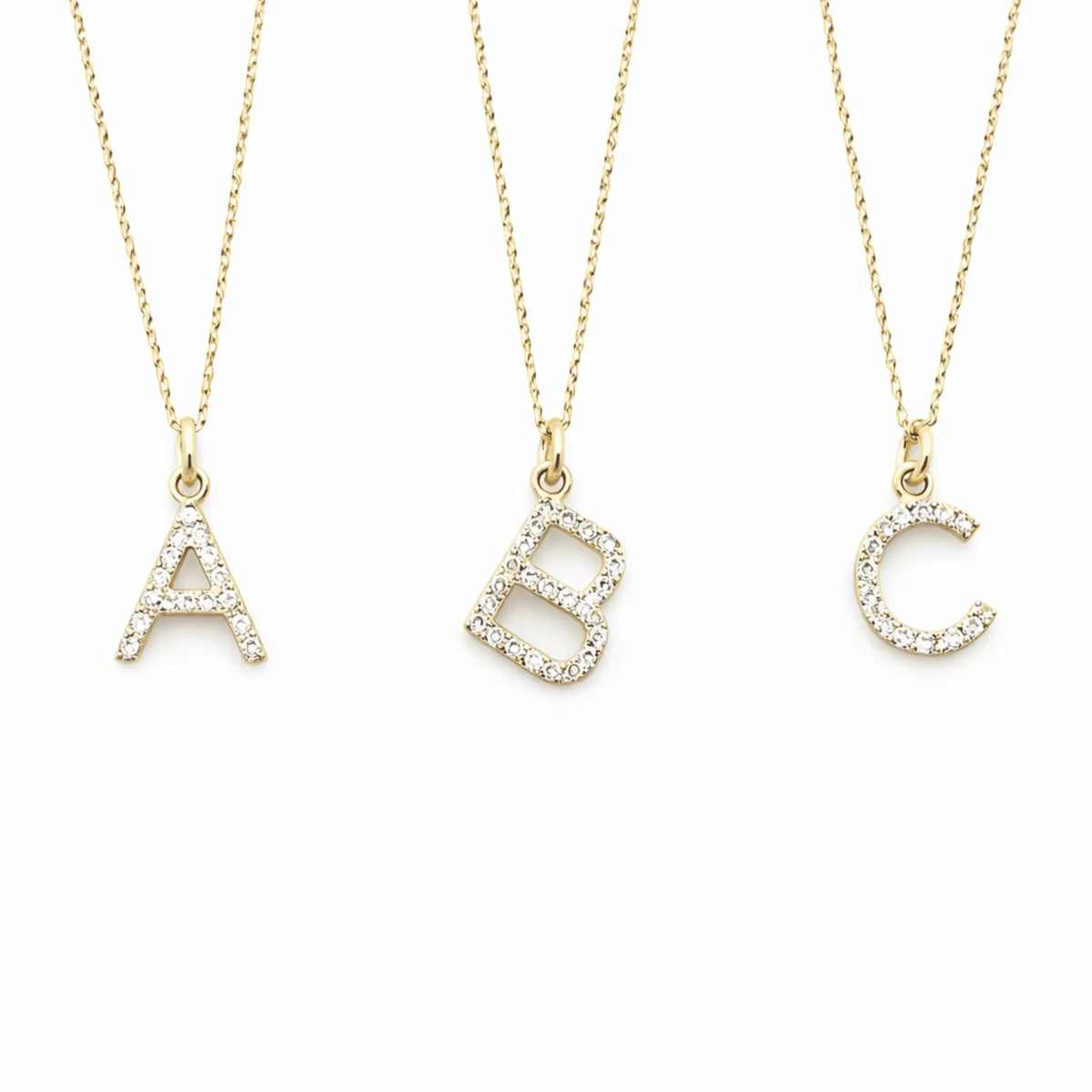 14k Gold and Diamond Initial Necklace