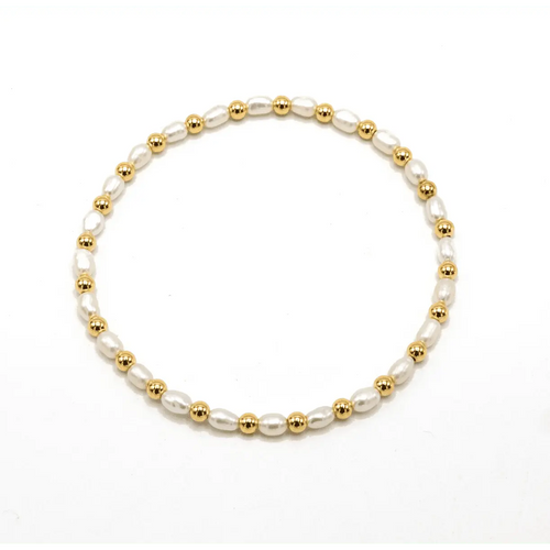 3mm Montauk 14k Gold and Pearl Waterproof Bracelet