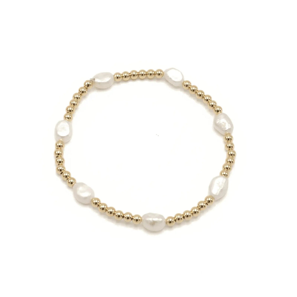 Baroque Patterned Pearl Bracelet in 14k Gold-Filled