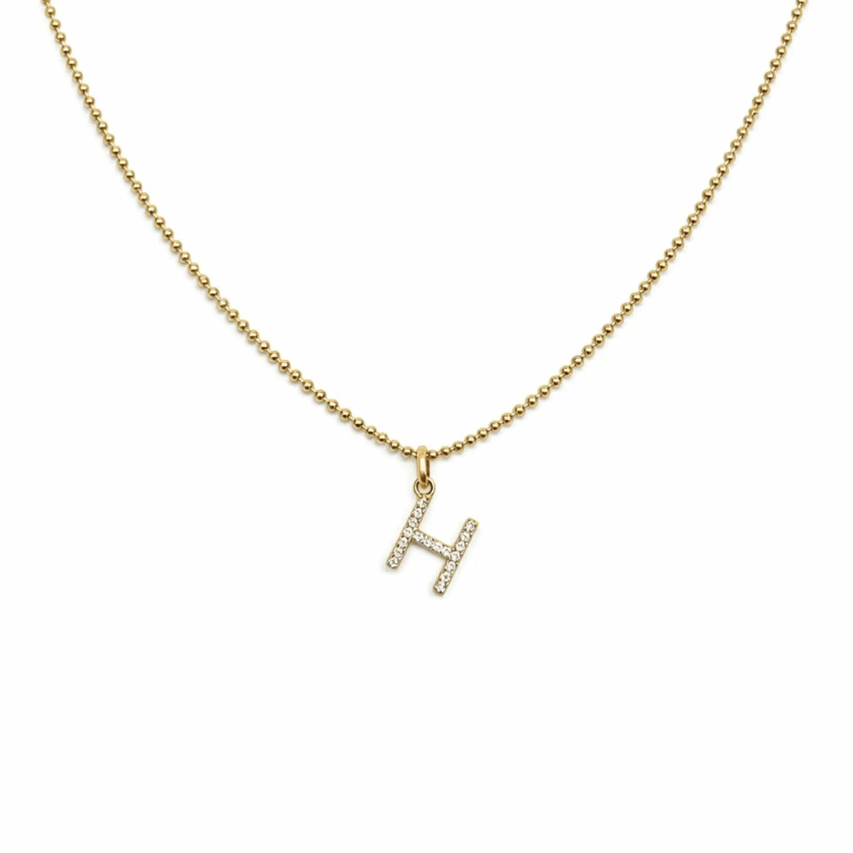 14k Gold and Diamond Initial Necklace